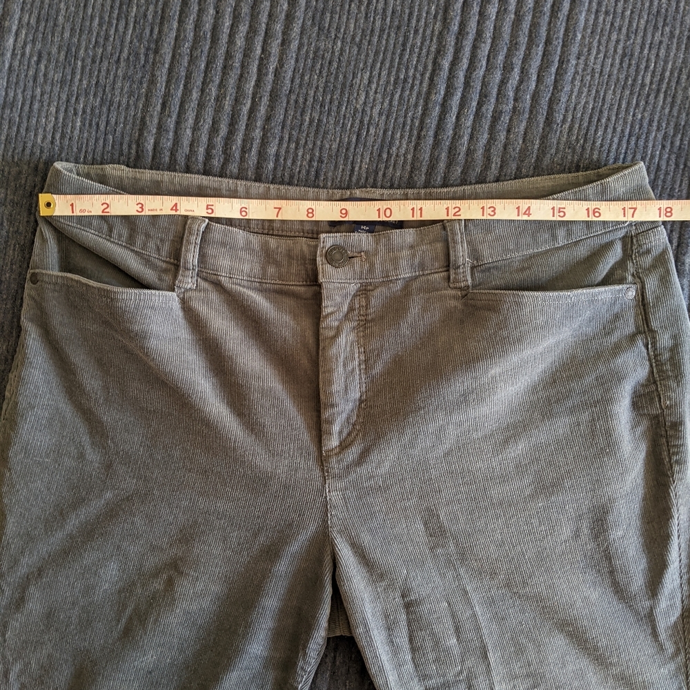 Talbots grey blue Simply Flattering 5-pocket corduroy pants, size 14P - Picture 3 of 7